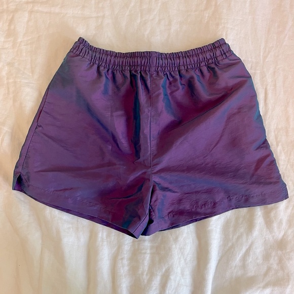 Aritzia TNA iridescent purple/blue adjustable waist high rise athletic shorts XS - Picture 1 of 7